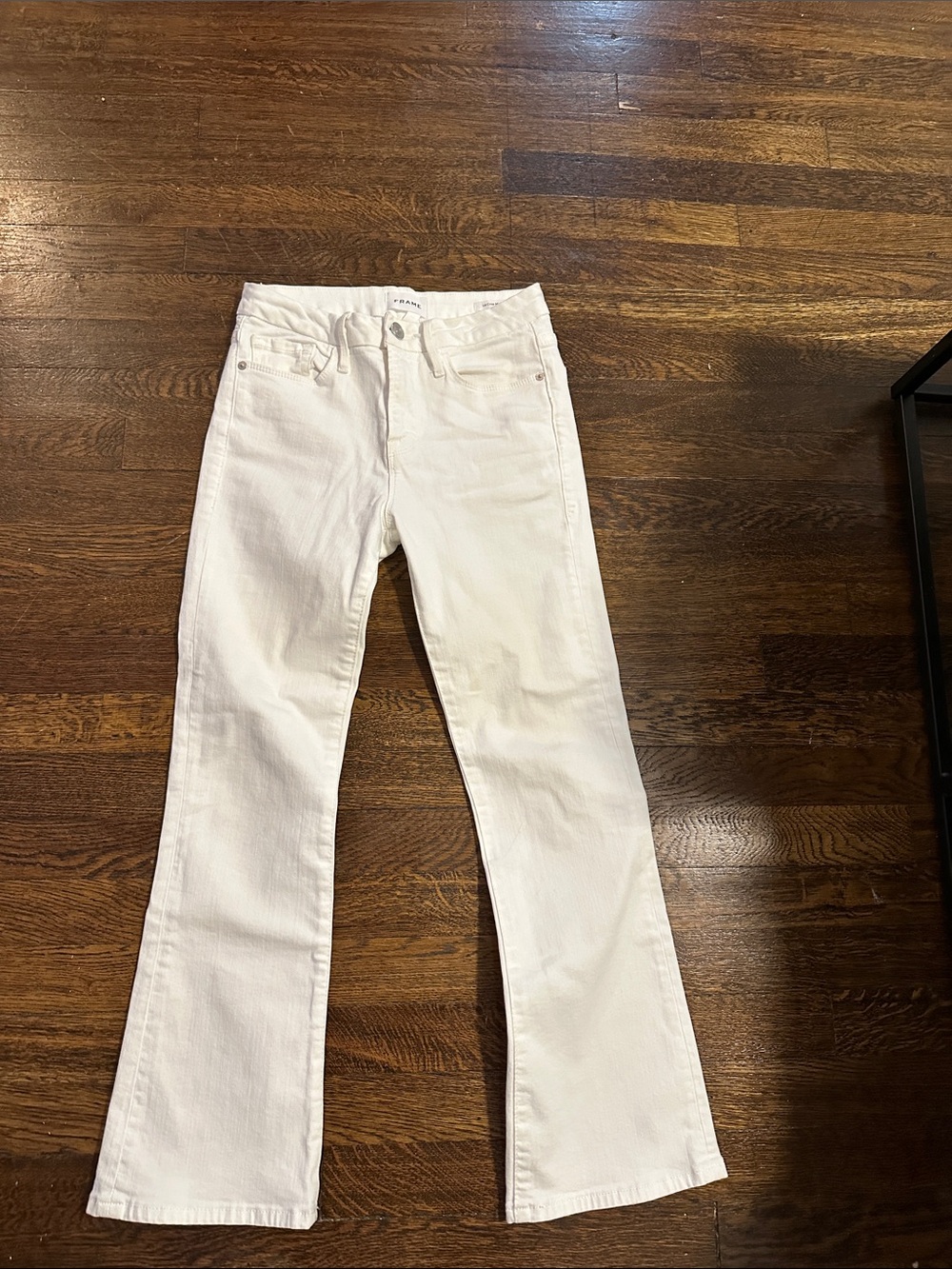 Frame Denim Cream Flare Jeans